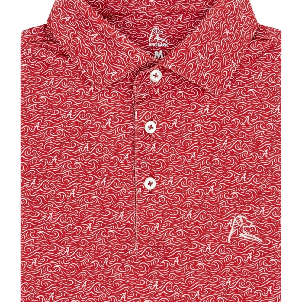 Men's Crimson Alabama Custom Polo Rhoback XXL